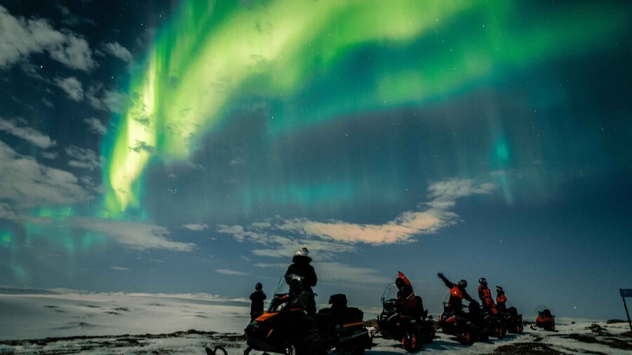 From Alta: Northern Lights Night Adventure By Snowmobile