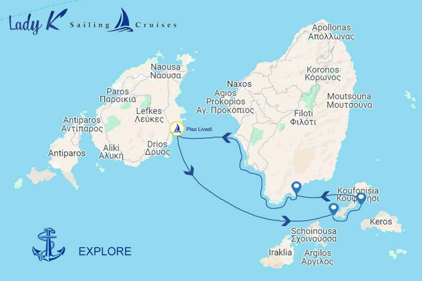 Picture 1 for Activity From Paros: Koufonisia & Naxos Sailing Cruise with Lunch