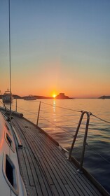 Aperitive at sunset on sailboat-Swim and paddle-Antibes Cape