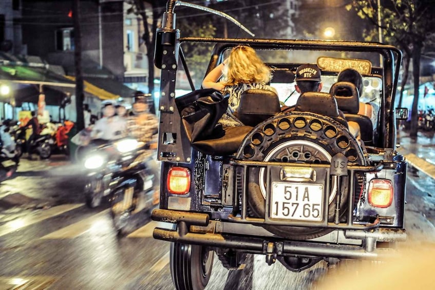 Picture 1 for Activity Private Jeep Tour Saigon by Night & Cruise Dinner with Music