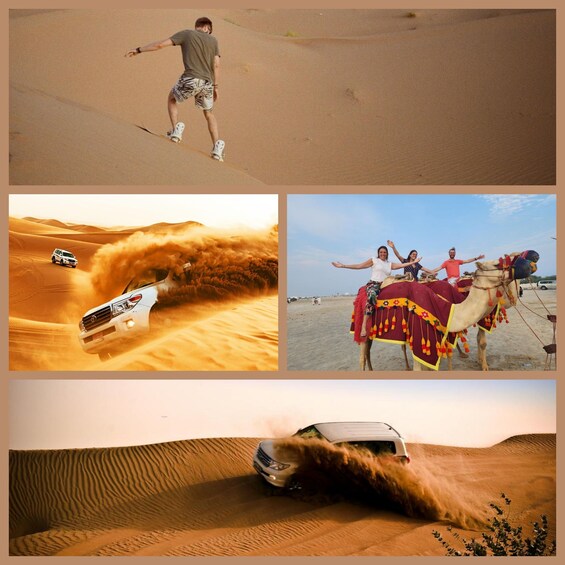 Desert Safari, Camel Ride, Sandboarding and Inland Sea Tour