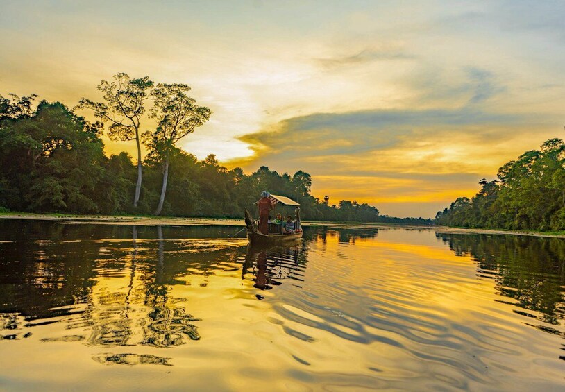 Picture 2 for Activity Siem Reap: Angkor Sunset Bike & Boat Tour w/ Drinks & Snacks