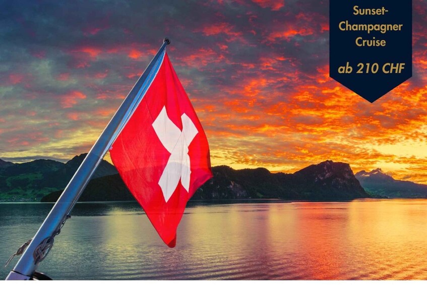 Luxury yacht Sunset Champagne Cruise Vierwaldstättersee