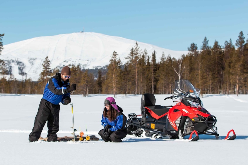 Picture 1 for Activity Ylläs: Snowmobile Adventure with Ice Fishing