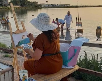 Water painting in the salt pans of Marsala