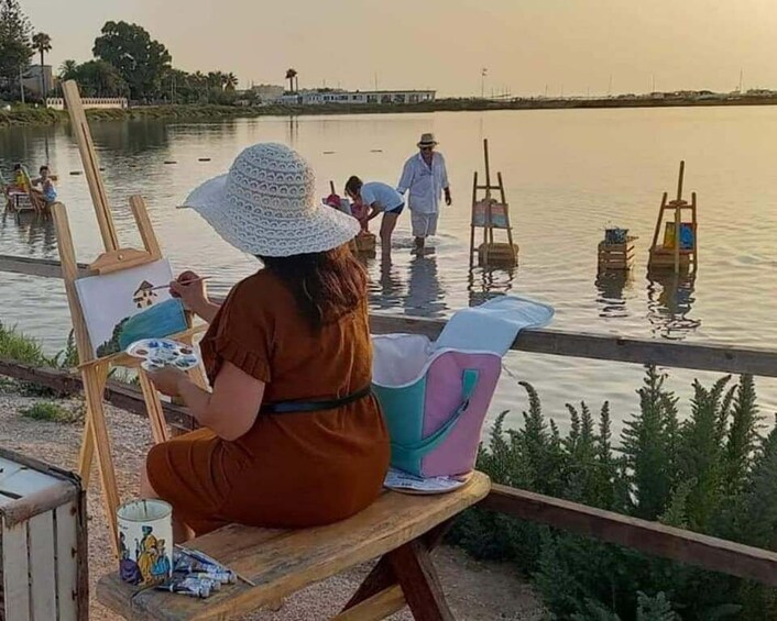 Water painting in the salt pans of Marsala