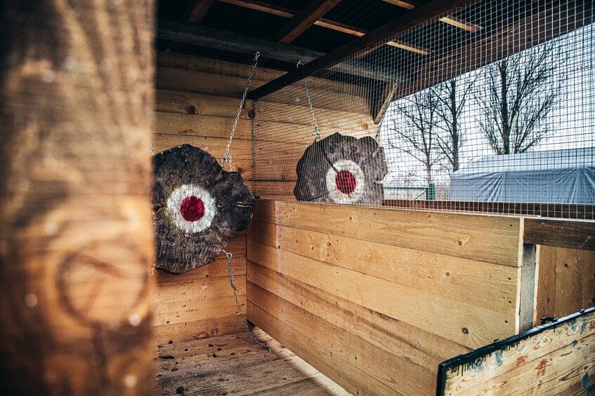 Picture 3 for Activity Prague: Axe Throwing Experience with Barbecue and Beer