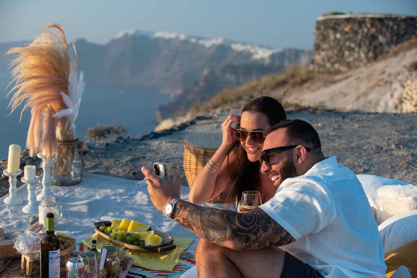 Uncrowded Santorini Sunset PicNic