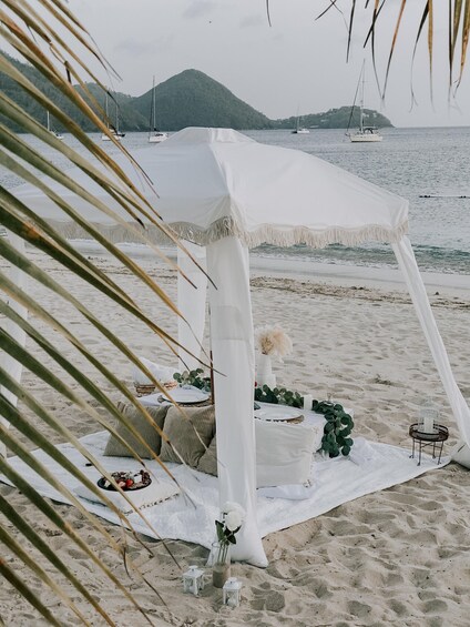 Picture 4 for Activity Saint Lucia: Sunset Soirée Beach Cabana Picnic