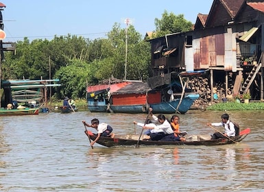 Siem Reap Floating Village Kampong Phluk Sunset with Boat