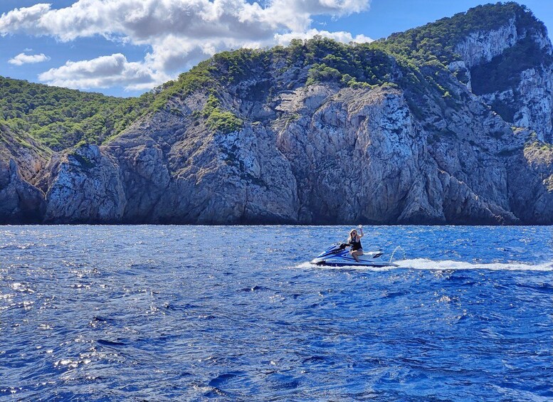 Picture 11 for Activity From San Antonio: Jet Ski Tour to Cala Aubarca with Swimming