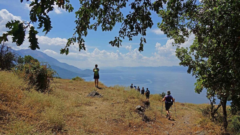 Walking mountain villages and beach afternoon, from Ohrid.