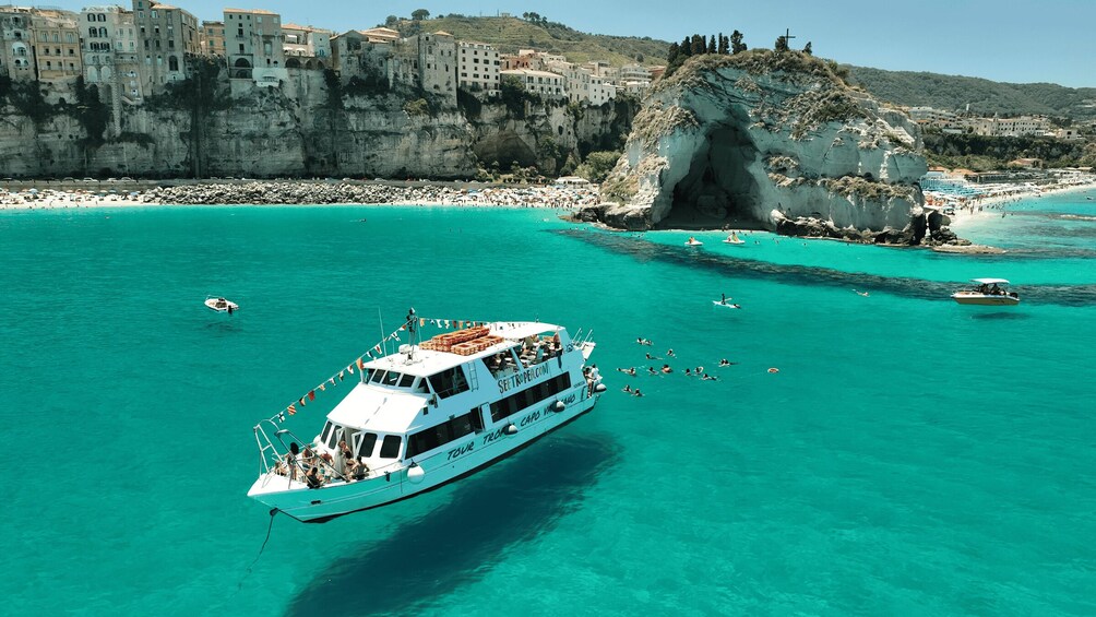 Picture 1 for Activity From Tropea: Capo Vaticano boat tour with snorkel & aperitif