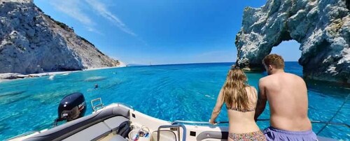 Skiathos: Private Lalaria Strand- und Höhlentour mit dem Schnellboot