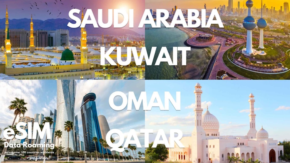 Saudi Arabia,Oman,Kuwait,Qatar eSIM : Up to 2GB/daily-30days