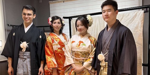 Kimono experience and Japanese home-cooking lesson Osaka