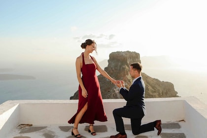 Photographe de demande en mariage à Santorin