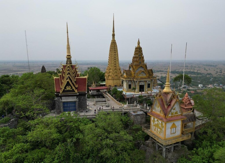 Bamboo train. Phnom Sampove cave. Bat cave and Banan Temple