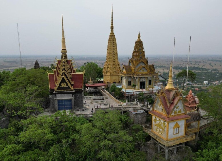 Bamboo train. Phnom Sampove cave. Bat cave and Banan Temple