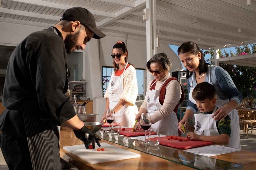 Picture 2 for Activity Santorini: Greek Food Cooking Class with Wine Tasting