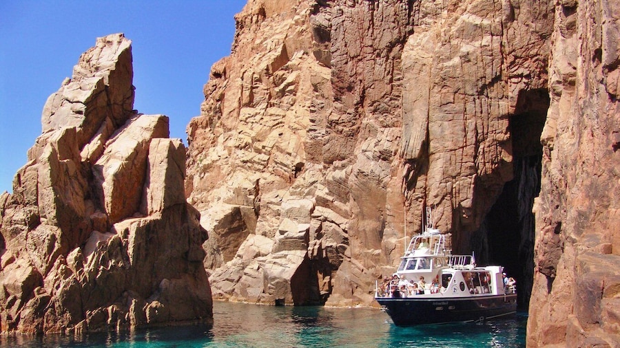 Cargèse: Calanques of Piana on a family boat
