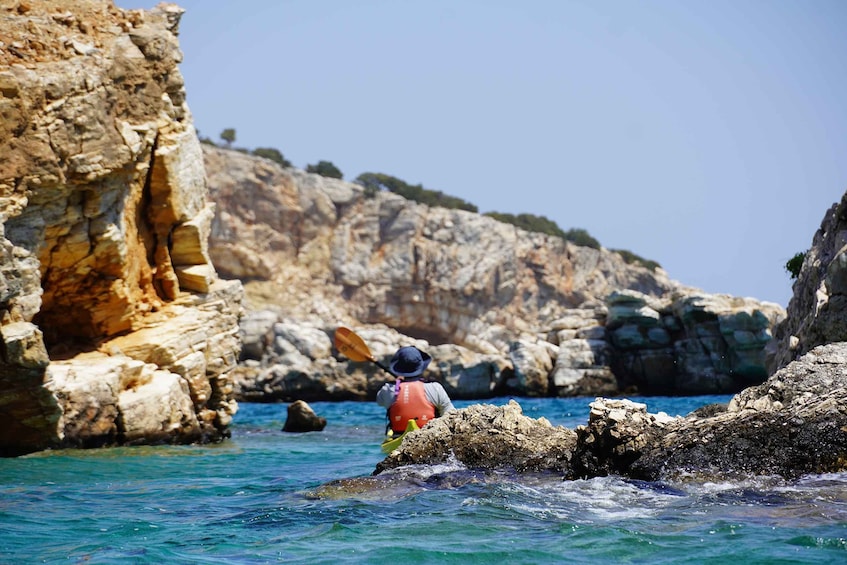 Picture 2 for Activity Naxos: Rina Cave Sea Kayak Tour with Snorkeling and Picnic