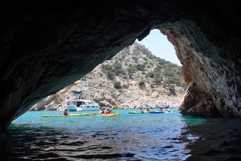 Picture 1 for Activity Naxos: Rina Cave Sea Kayak Tour with Snorkeling & Picnic