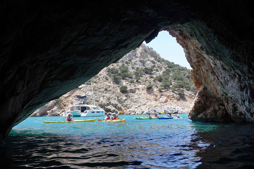 Picture 1 for Activity Naxos: Rina Cave Sea Kayak Tour with Snorkeling and Picnic