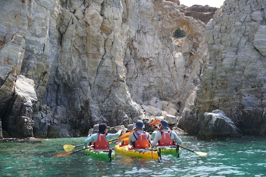 Picture 1 for Activity Naxos: Sea Kayak Trip at Rina Cave with Snorkeling & Picnic