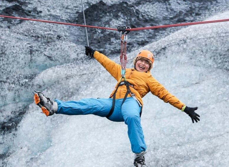 Picture 5 for Activity Iceland: Glacier Zip Line Tour with Hike or Ice Cave Visit