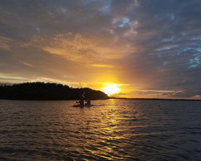 Kayak sunset in the Lagoon Nichupte by Wayak