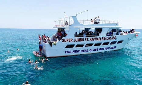 Paphos: Glass Bottom Boat Trip with Swimming or Snorkelling