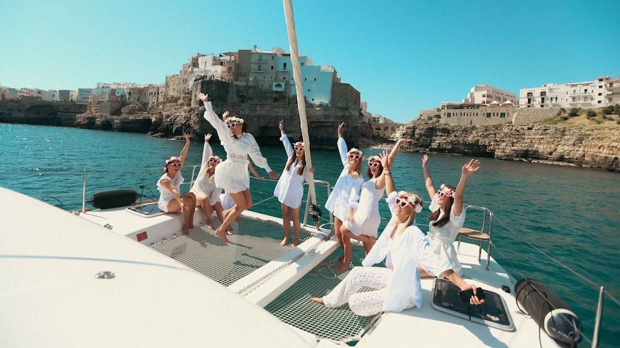 Polignano's Catamaran Trip with Aperitif and Snacks