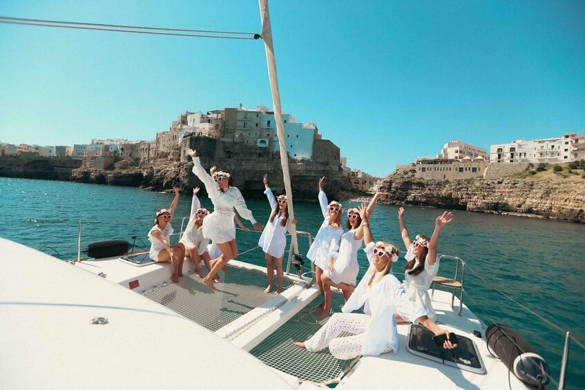 Polignano's Catamaran Trip with Aperitif and Snacks