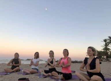 Private Ibiza beach yoga class with friends