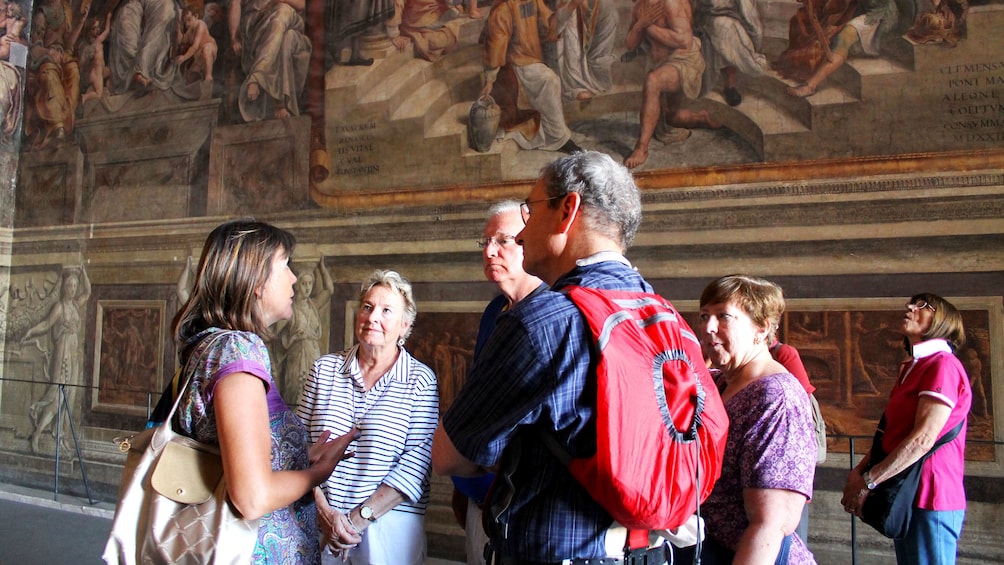 Tour group in Vatican museums in Rome