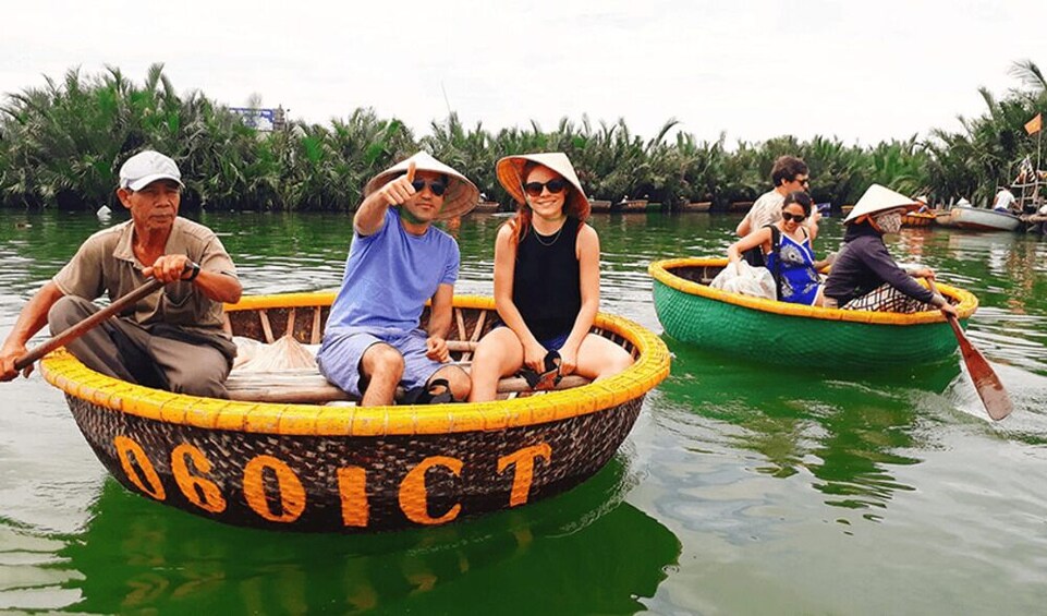 Morning Hoi An Eco Tour Basket Boat Racing Fishing in Cam Thanh Forest