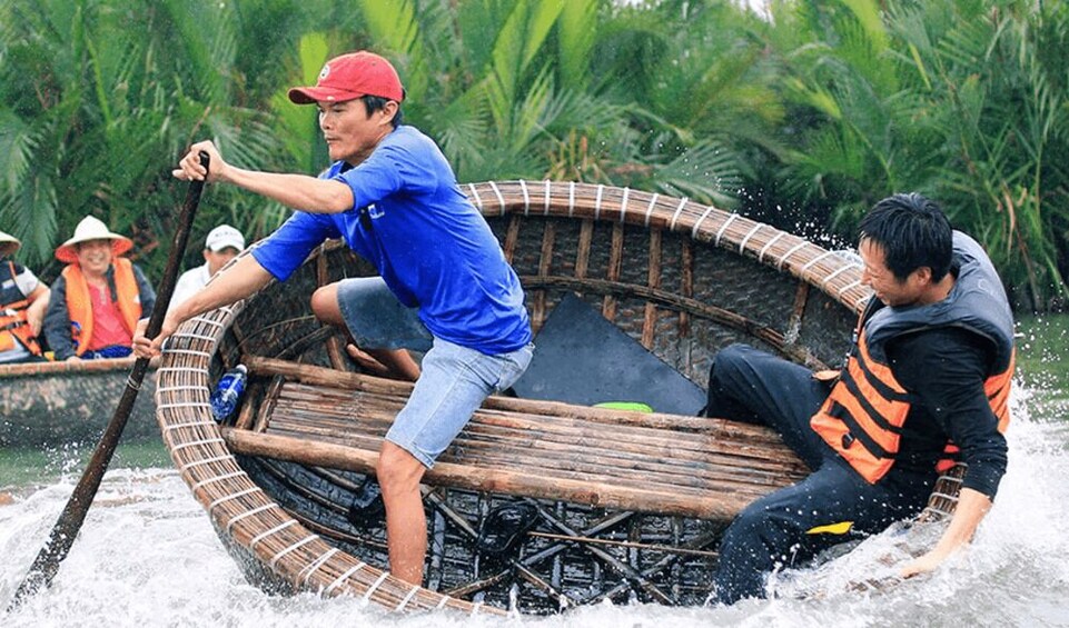 Morning Hoi An Eco Tour Basket Boat Racing Fishing in Cam Thanh Forest