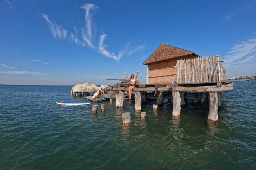 Sup Tour in the Venice lagoon, on the island of Pellestrina.