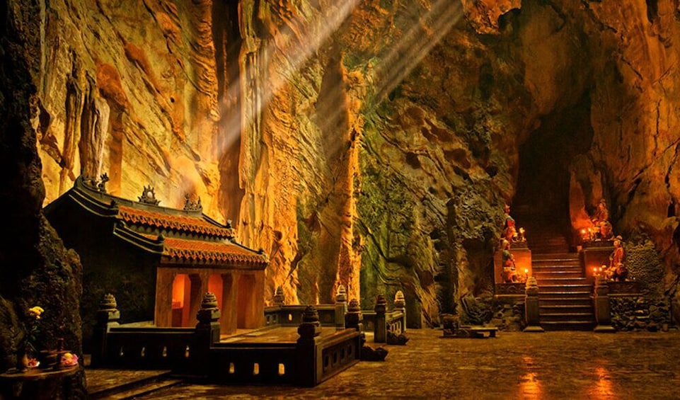 Explore Marble Mountains Am Phu Cave Morning Tour Hoi An to Da Nang