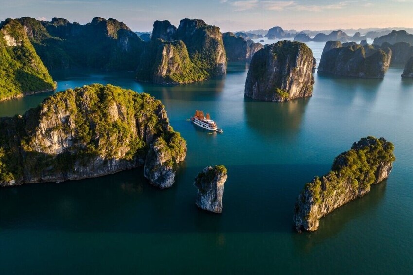 Halong Bay Luxury Cruise Explore Caves Kayak Pearl Workshop Full-Day