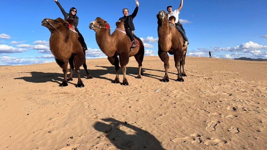 Explorer with nomad family in the SemiGobi