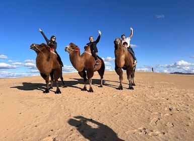 Explorer with nomad family in the SemiGobi