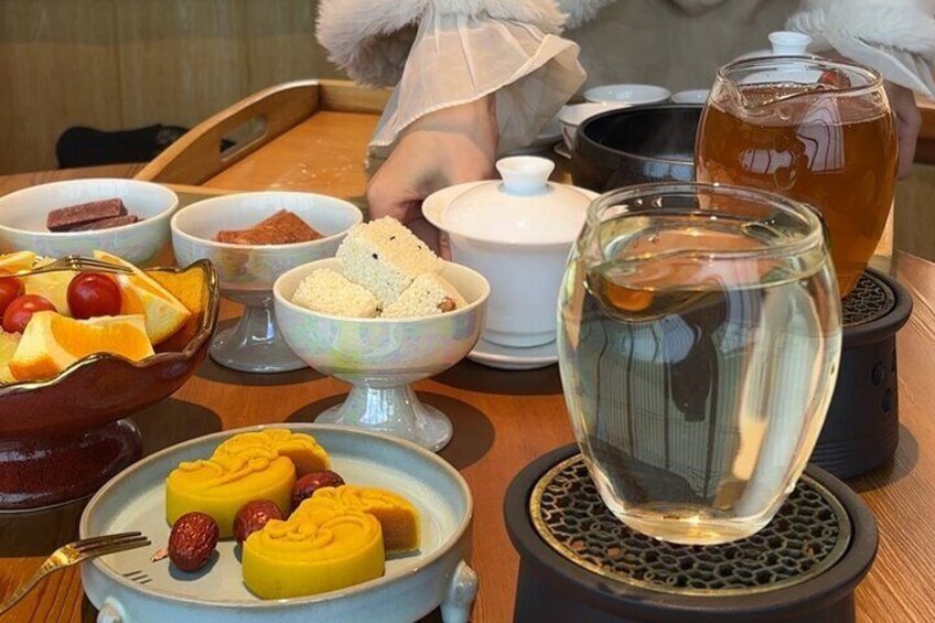 Try different kinds of teas and snacks!