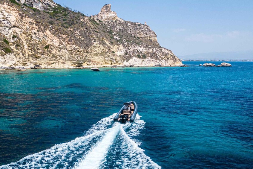 Picture 16 for Activity Cagliari: Zodiac Boat Tour, 3-4 SwimStops, Wine & Snorkeling