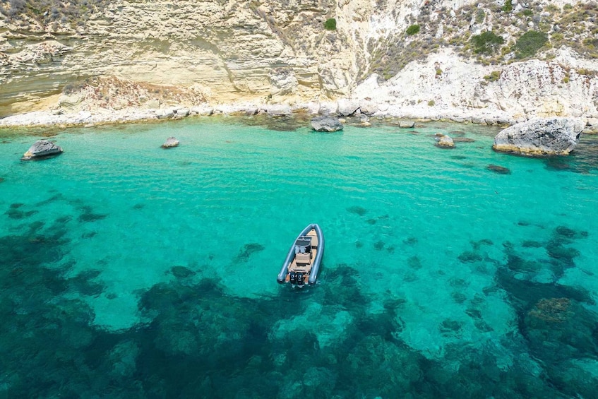 Picture 17 for Activity Cagliari: Zodiac Boat Tour, 3-4 SwimStops, Wine & Snorkeling