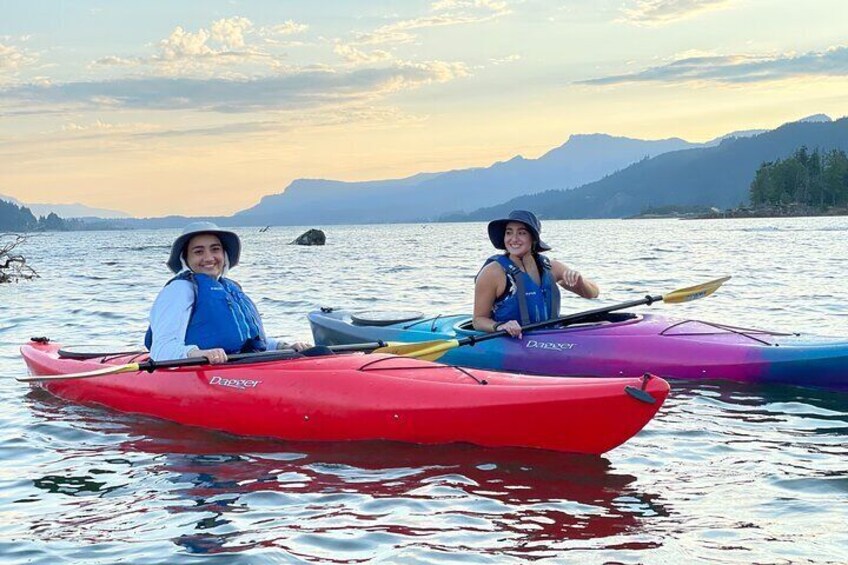 Sunset Kayaking in the Columbia River Gorge