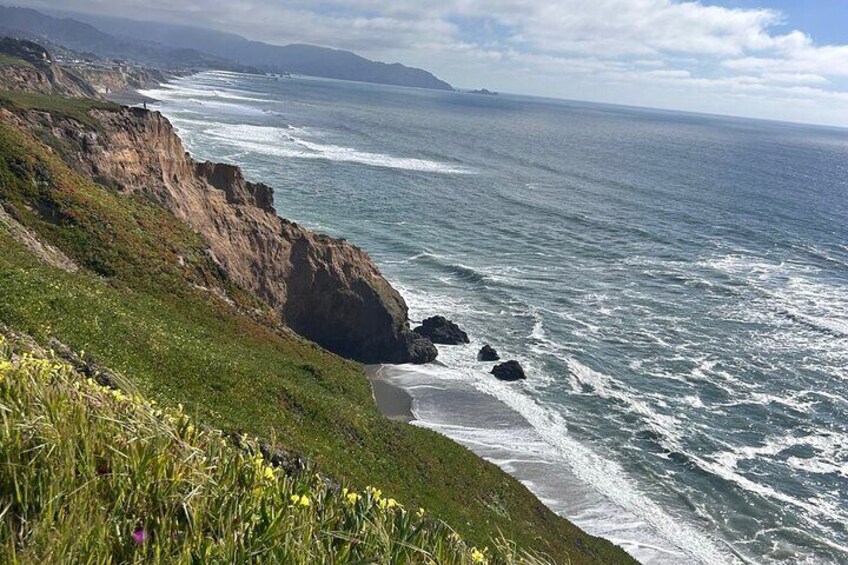 Hiking along Pacifica State Beach Coastline