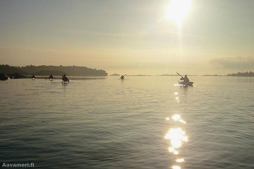 Late evening kayaking at the Archipelago Sea