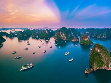 ล่องเรือหรูหนึ่งวันในอ่าวฮาลองสุดหรู 5 ดาว ถ้ำซองซด บุฟเฟ่ต์เกาะติทอป อาหาร...